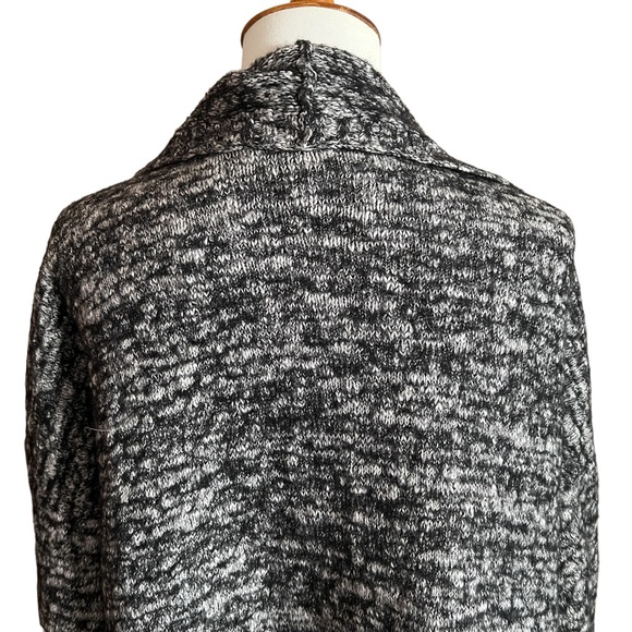 EILEEN FISHER CARDIGAN OPEN FRONT SHAWL COLLAR COTTON BABY ALPACA DRAPEY SZ LG - Picture 8 of 12